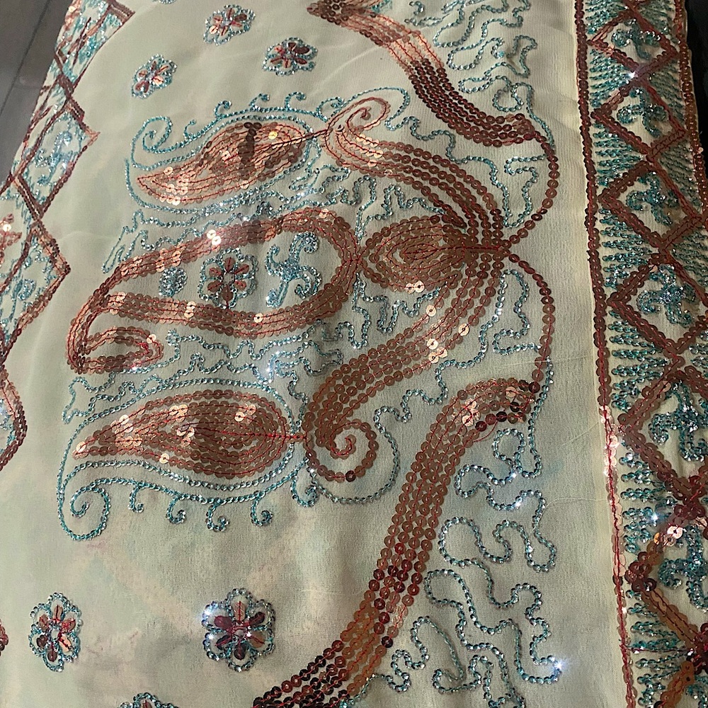 New silk beaded Saree Party wear O/S